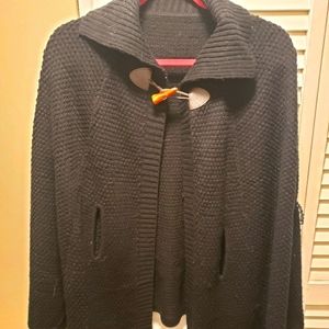 Short Black Winter Cloak